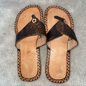 Tropical Island Flip Flops Sandals Tan 4 Unique